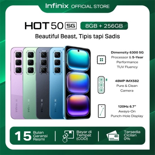 Infinix Hot 50 5G 8GB/256GB - 48MP - 5000 mAh - NFC