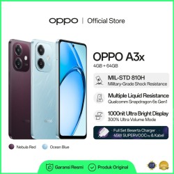 OPPO A3x 4GB(+4GB)/64GB (Garansi Resmi)